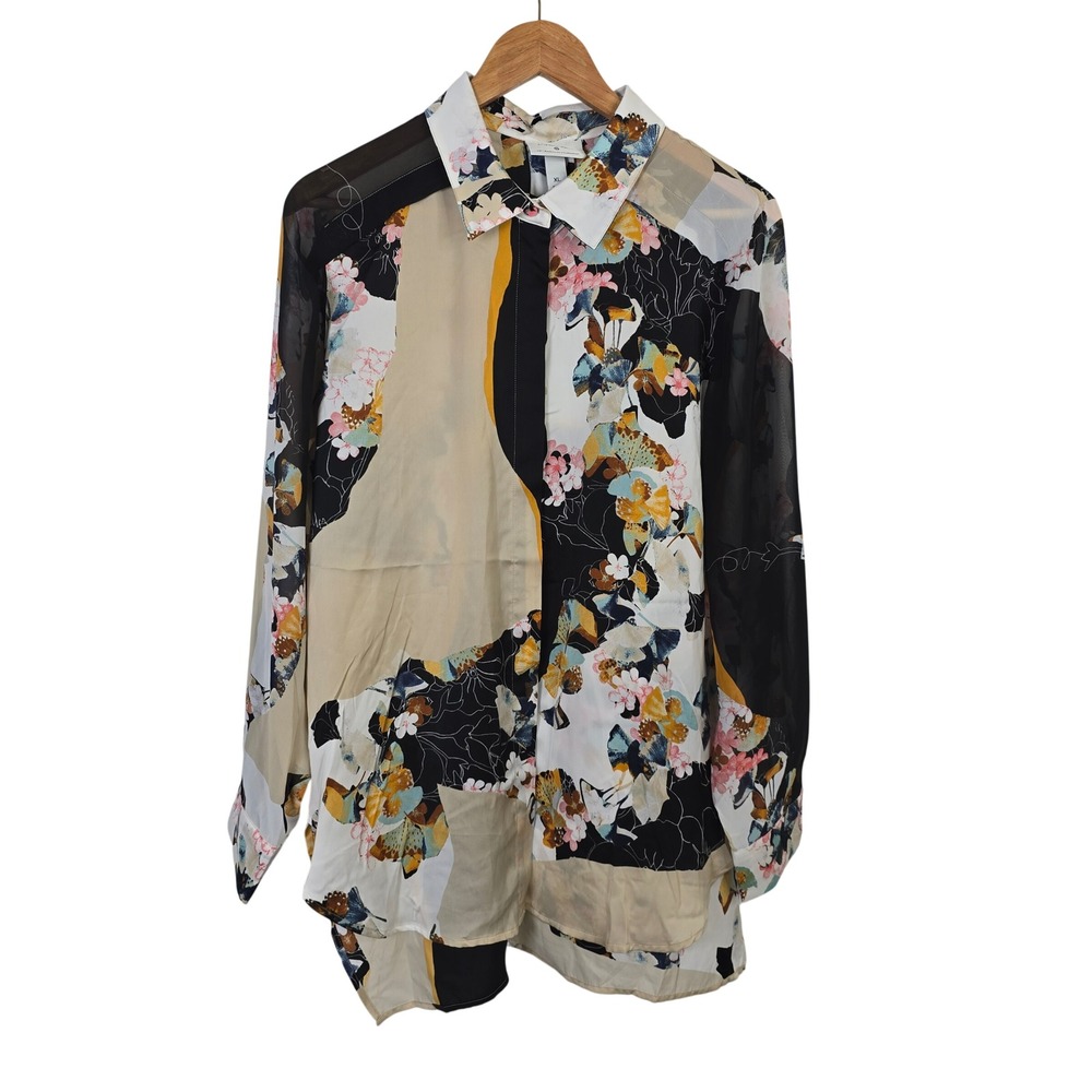 3.1 Phillip Lim for Target Floral Patchwork Button Down Shirt XL NWT Multicolor